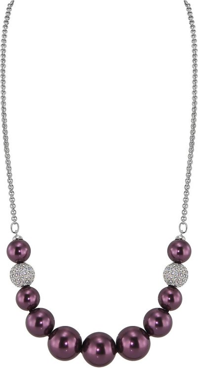 Ожерелье из серебра с жемчугом и кристаллом swarovski (Арт.203l-18)