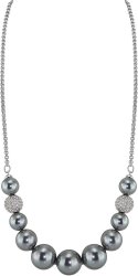 Ожерелье из серебра с жемчугом и кристаллом swarovski (Арт.203l-30)