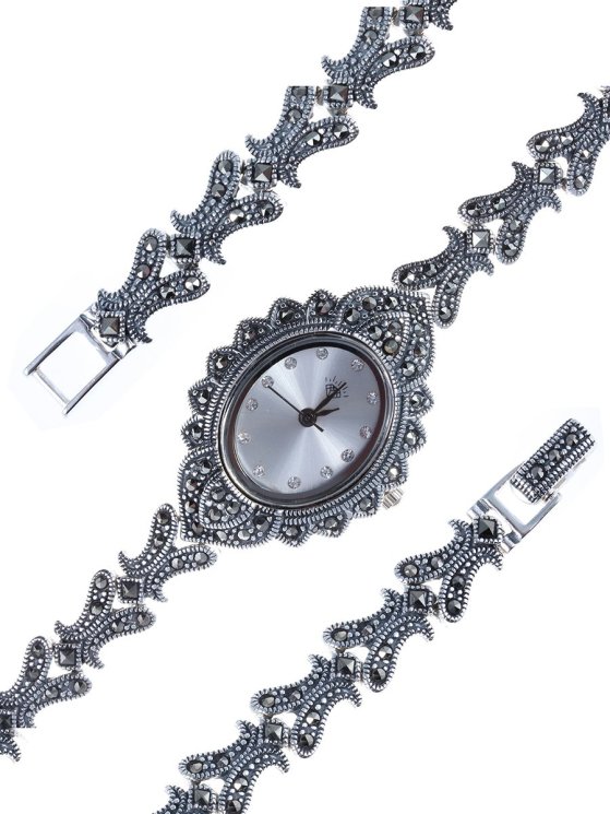Серебряные часы с марказитом TEOSA PTW-075-MAC