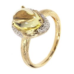 Кольцо из золота с бриллиантом и кварцем (Арт.r04749_lq_yg)