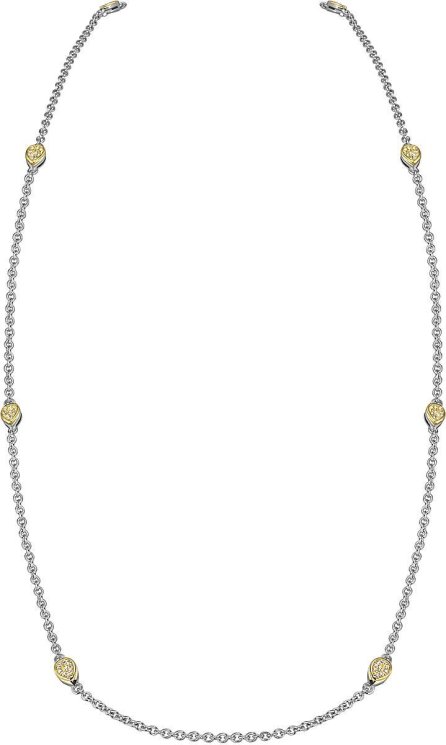 Ожерелье из серебра с кошачим глазом и куб. цирконием (Арт.fao-1-63-g)