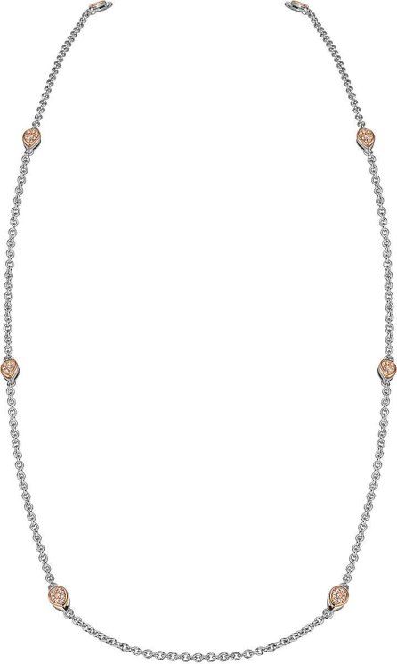 Ожерелье из серебра с кошачим глазом и куб. цирконием (Арт.fao-1-63-r)