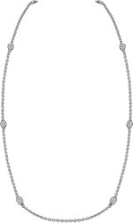 Ожерелье из серебра с кошачим глазом и куб. цирконием (Арт.fao-1-63-s)