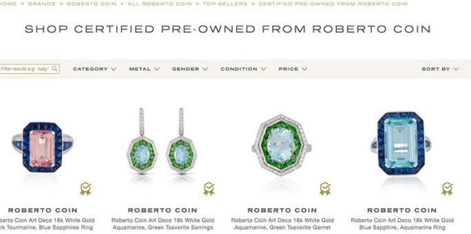Онлайн торговая площадка объявила о создании категории сертифицированных известными брендами бывших в употреблении ювелирных украшений